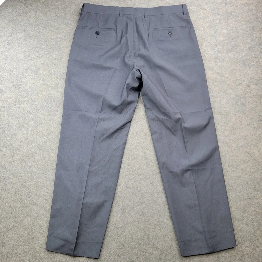Calvin Klein Dress Pants Mens 34x30 Gray Polyester Viscose‎ Flat Front Business